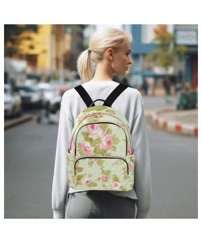 Vintage Floral Rose Fashionable Women Backpack, Festival Backpack for Women, Backpacks for Womens Fashion, M Vintage Floral R...