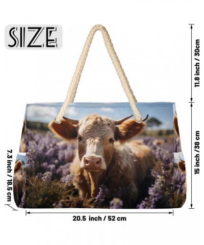 Cows Beach Bags for Women Large Tote Bag with Zipper and Pockets Waterproof Sandproof Accessories Swim Pool Bag Vacation Esse...