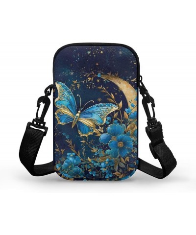 Small Crossbody Purses with Removable Strap Zipped Pockets Handbag Shoulder Bag Moon Butterfly $10.56 Crossbody Bags