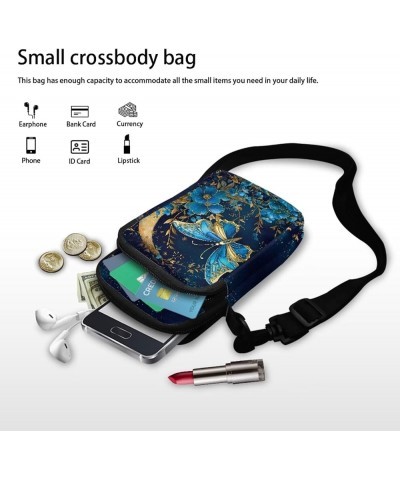 Small Crossbody Purses with Removable Strap Zipped Pockets Handbag Shoulder Bag Moon Butterfly $10.56 Crossbody Bags