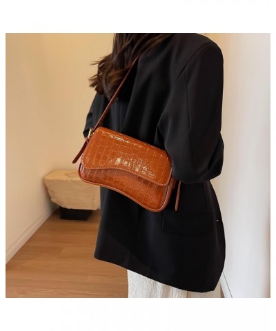 Small Shoulder Bag Cute Purse for Women Retro Vegan Leather Crossbody Purse Tote Handbag Zipper Satchel Bag Style 3-brown $16...