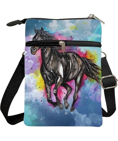 Small Crossbody Bag Women Men Messenger Bag Casual Sling Daypack Horse $13.50 Shoulder Bags