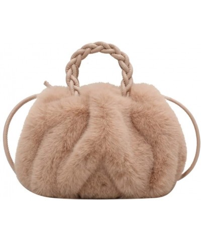 Women Clutch Bag Plush Underarm Bags Shoulder Bags Handbag Purse Satchel Khaki $19.13 Satchels