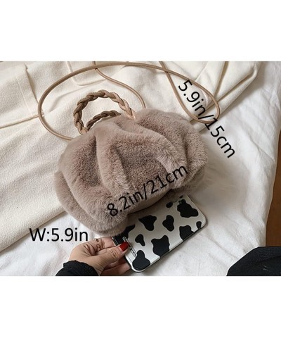 Women Clutch Bag Plush Underarm Bags Shoulder Bags Handbag Purse Satchel Khaki $19.13 Satchels