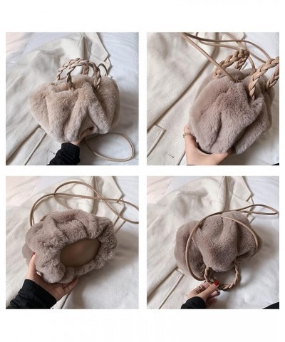 Women Clutch Bag Plush Underarm Bags Shoulder Bags Handbag Purse Satchel Khaki $19.13 Satchels