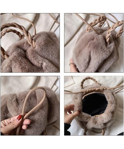 Women Clutch Bag Plush Underarm Bags Shoulder Bags Handbag Purse Satchel Khaki $19.13 Satchels