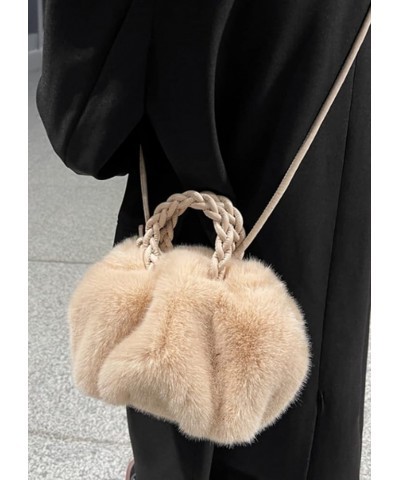 Women Clutch Bag Plush Underarm Bags Shoulder Bags Handbag Purse Satchel Khaki $19.13 Satchels