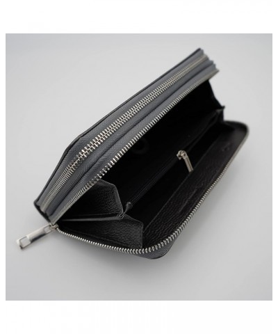 AG Wallets Women's Double Zipper RFID Leather Wristlet Wallet (Vintage Pink) Gunmetal Gray $31.27 Wristlets