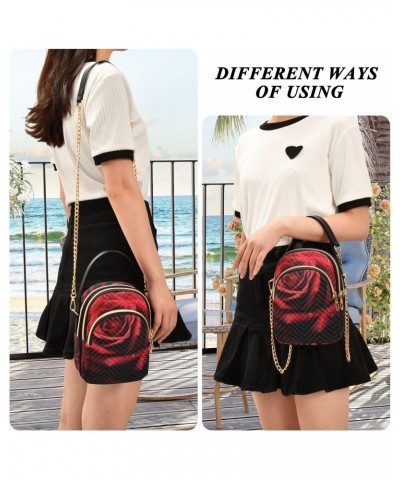 Rose Flower Floral Small Crossbody Purses for Women Crossbody Bags Fanny Packs Handbags Wallet Cell Phone Shoulder Purse for ...