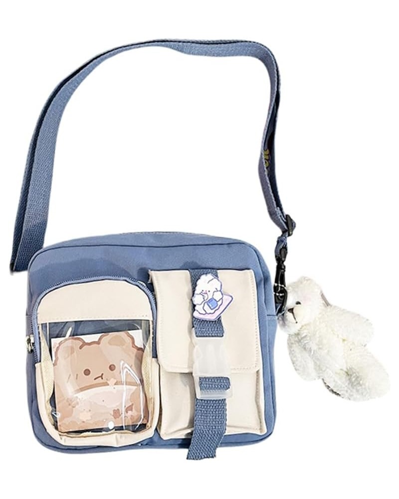 Kawaii Shoulder Bag with Cute Accessories Bear Pendant Crossbody Mini Bag D $9.50 Shoulder Bags