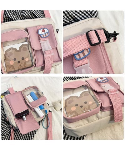 Kawaii Shoulder Bag with Cute Accessories Bear Pendant Crossbody Mini Bag D $9.50 Shoulder Bags