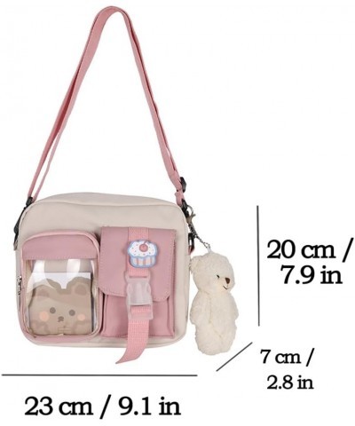 Kawaii Shoulder Bag with Cute Accessories Bear Pendant Crossbody Mini Bag D $9.50 Shoulder Bags