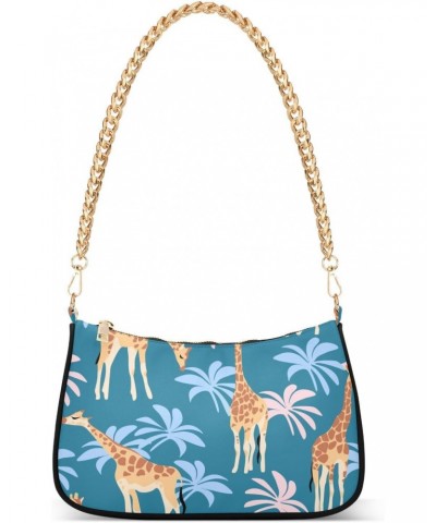 Clutch Shoulder Bags Tote Evening Purse Handbags for Women Hobo Bags Tropical Giraffes Palm Trees with Zipper Closure $16.31 ...