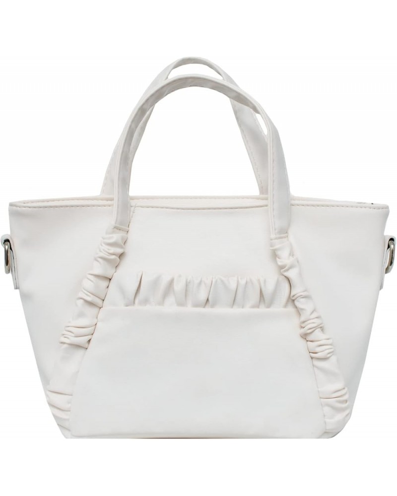 Women's Vegan Leather Satchel Bag With Dual Top Handles And Removable Chain Strap White $10.56 Satchels