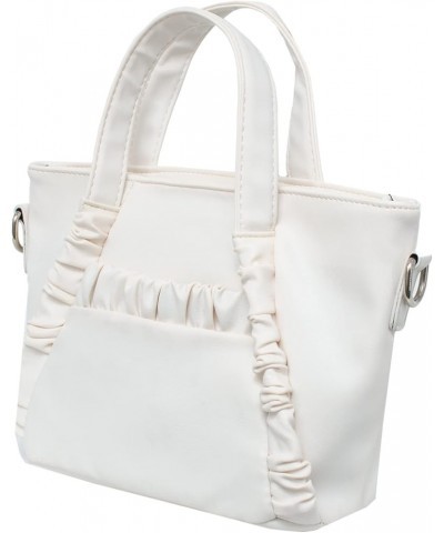 Women's Vegan Leather Satchel Bag With Dual Top Handles And Removable Chain Strap White $10.56 Satchels