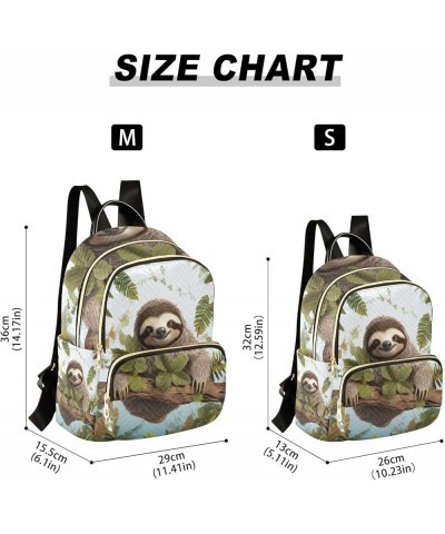 Quilted Backpack Purse Blue Pirate Animal Mini Backpack Purse for Women Travel Backpack Sloth in Forest Medium $15.74 Backpacks