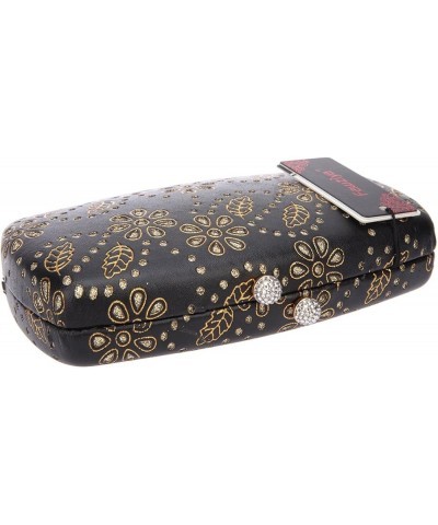 Evening Clutch Rhinestone Kiss Lock Glitter Floral Novelty Medium Purses For Women Formal Gold $13.46 Evening Bags