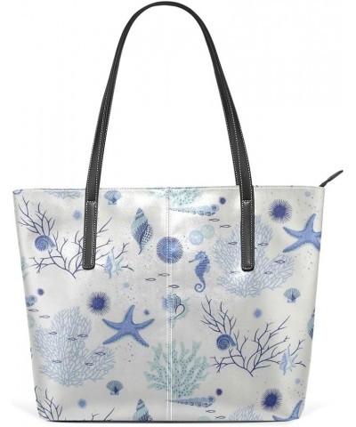 Handbags for Women Tote Bags with 11.08"(L) x 3.54"(W) x 11.02"(W) - Ocean Sea Starfish Blue Ocean Sea Starfish Blue $25.36 T...