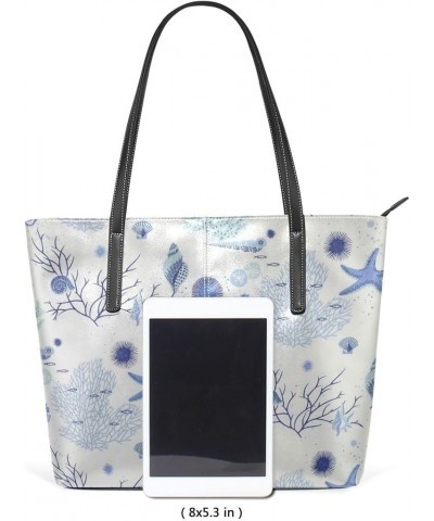 Handbags for Women Tote Bags with 11.08"(L) x 3.54"(W) x 11.02"(W) - Ocean Sea Starfish Blue Ocean Sea Starfish Blue $25.36 T...