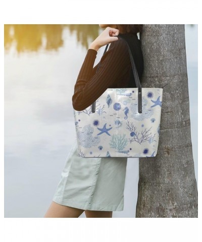 Handbags for Women Tote Bags with 11.08"(L) x 3.54"(W) x 11.02"(W) - Ocean Sea Starfish Blue Ocean Sea Starfish Blue $25.36 T...