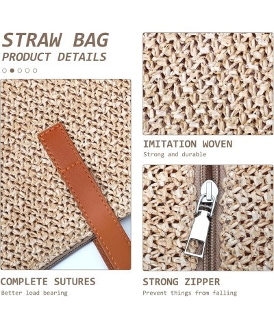 Straw Beach Bag for Women Summer Woven Beach Tote Bag Shoulder Handbags Boho Bag Woven-ivory $10.67 Totes