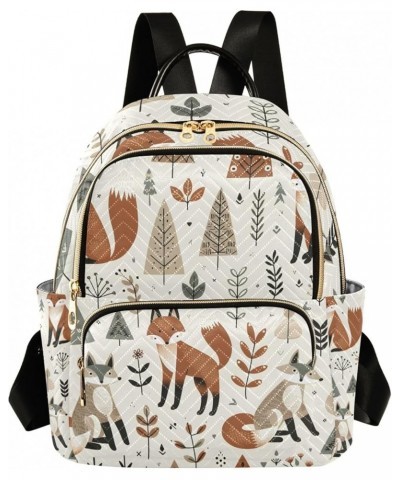 Small Backpack Purse for Women, Foxes and Different Elements Travel Bag Casual Daypack Shoulder Bag Small $17.64 Backpacks