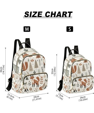 Small Backpack Purse for Women, Foxes and Different Elements Travel Bag Casual Daypack Shoulder Bag Small $17.64 Backpacks