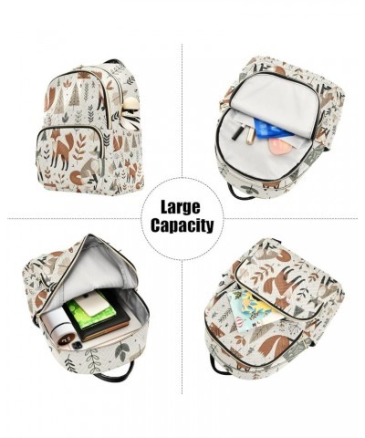 Small Backpack Purse for Women, Foxes and Different Elements Travel Bag Casual Daypack Shoulder Bag Small $17.64 Backpacks