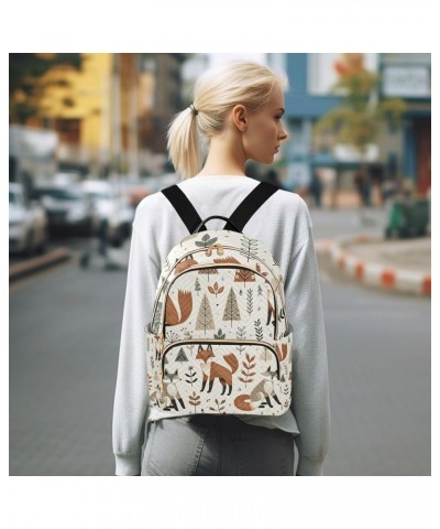 Small Backpack Purse for Women, Foxes and Different Elements Travel Bag Casual Daypack Shoulder Bag Small $17.64 Backpacks