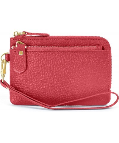 Small Wallet for Women, Genuine Leather Purses Lightweight Multi-Pocket Card Holder with Zipper Coin Pocket A / Pink $21.05 W...