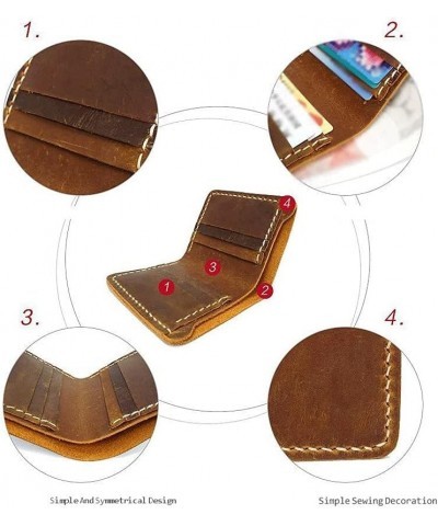 Wallet Genuine Leather Men's Wallet Fashion Handmade Retro Purse Cowhide Classic Money Bag Multi-card Male Money Clips (Color...