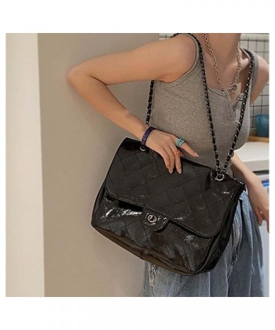 Commuter Bag Retro Women's One Shoulder Underarm Bag Diamond Embroidered Wanderer Bag Black $41.20 Totes