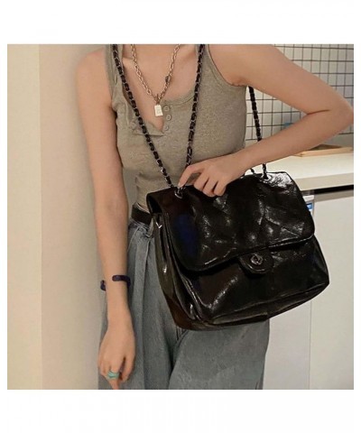 Commuter Bag Retro Women's One Shoulder Underarm Bag Diamond Embroidered Wanderer Bag Black $41.20 Totes