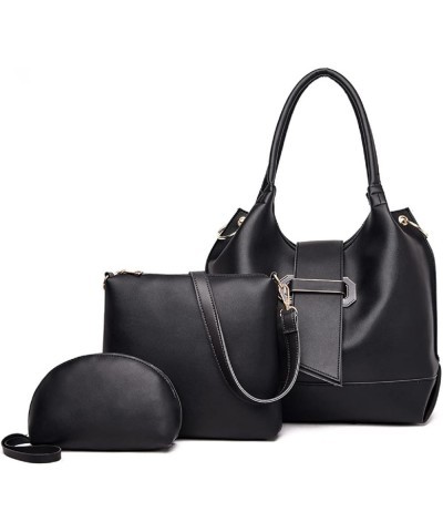 Women Fashion Handbags Wallet Tote Bag Shoulder Bag Top Handle Satchel Purse Set 3pcs Green Black $29.69 Totes