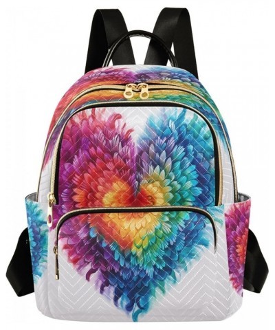 Fashion Backpack Mini Backpack Purse Casual Daily Backpack Purple Yellow Blue Heart for Travel for College Work Small $13.60 ...