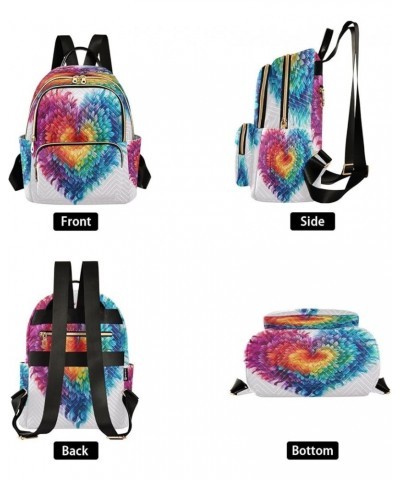 Fashion Backpack Mini Backpack Purse Casual Daily Backpack Purple Yellow Blue Heart for Travel for College Work Small $13.60 ...