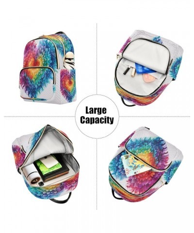 Fashion Backpack Mini Backpack Purse Casual Daily Backpack Purple Yellow Blue Heart for Travel for College Work Small $13.60 ...