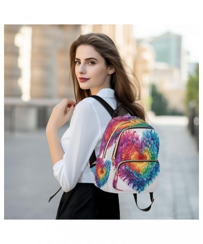 Fashion Backpack Mini Backpack Purse Casual Daily Backpack Purple Yellow Blue Heart for Travel for College Work Small $13.60 ...