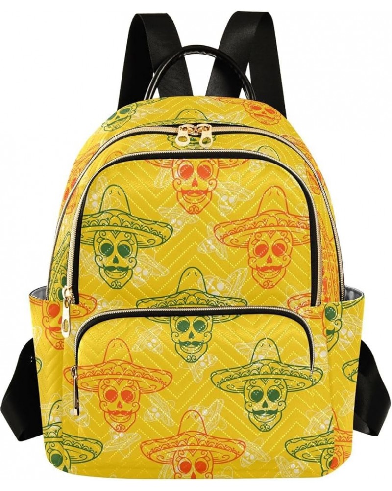 Halloween Skull Pattern Women's Backpack Wallet Casual Small Backpack Fashion Women's Travel Bag School Backpack Color039 Sma...