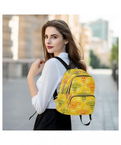 Halloween Skull Pattern Women's Backpack Wallet Casual Small Backpack Fashion Women's Travel Bag School Backpack Color039 Sma...