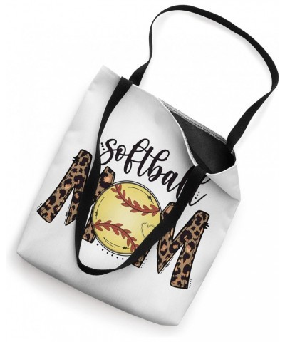 Moms Softball Leopard Print Mother's Day Women's Softball Tote Bag $12.68 Totes