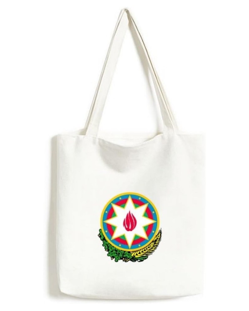 Baku Azerbaijan National Emblem Tote Canvas Bag Shopping Satchel Casual Handbag $13.95 Totes