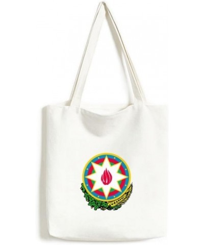 Baku Azerbaijan National Emblem Tote Canvas Bag Shopping Satchel Casual Handbag $13.95 Totes