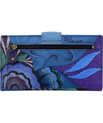 Women's Hand-Painted Genuine Leather Two Fold Wallet Tribal Potpourri Eggplant $31.20 Wallets