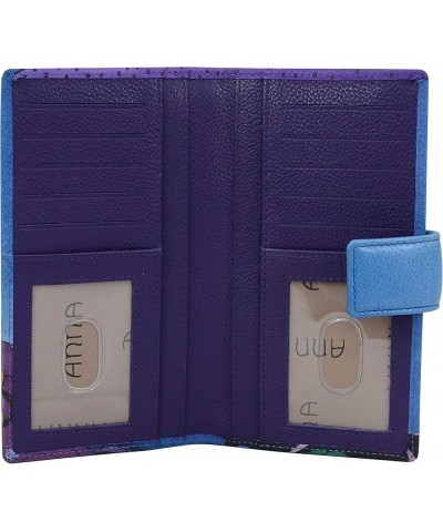 Women's Hand-Painted Genuine Leather Two Fold Wallet Tribal Potpourri Eggplant $31.20 Wallets