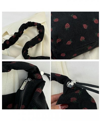 Strawberry Shoulder Bag for Women Cute Tote Purse Messenger Bag Large Capacity Tote Handbag Strawberry Purse Satchel Black $1...