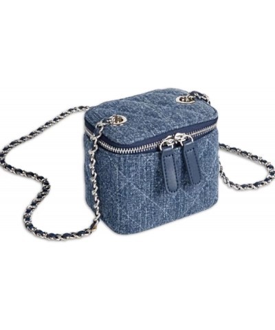 Mini Denim Crossbody Bags for Women Small Vintage Square Box Purse Boho Cross Body Handbags with Chain and Zipper (Dark Blue)...