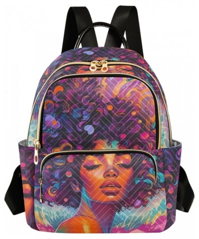 Medium Fashion Backpack for Women Portrait Black Beauty Print Ladies Travel Daypack Aesthetic Shoulder Bag 10.2×5.1×12.5 IN $...