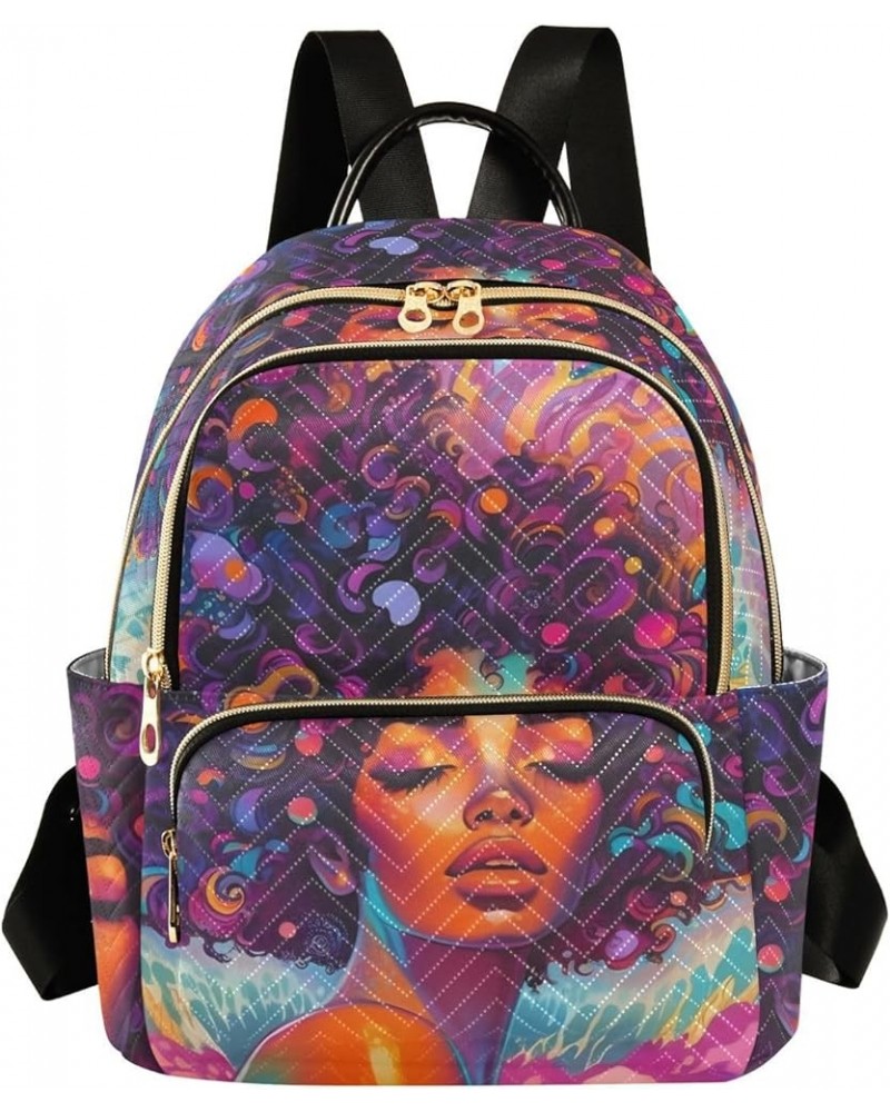 Medium Fashion Backpack for Women Portrait Black Beauty Print Ladies Travel Daypack Aesthetic Shoulder Bag 10.2×5.1×12.5 IN $...