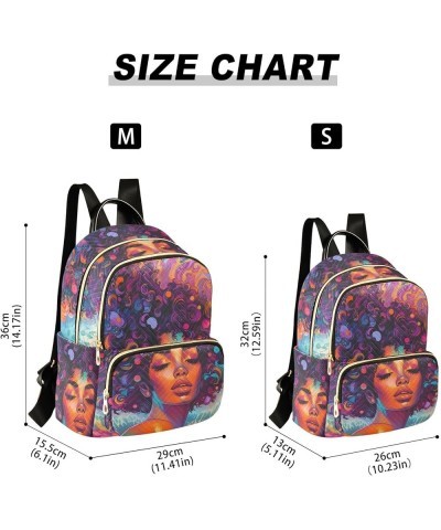 Medium Fashion Backpack for Women Portrait Black Beauty Print Ladies Travel Daypack Aesthetic Shoulder Bag 10.2×5.1×12.5 IN $...